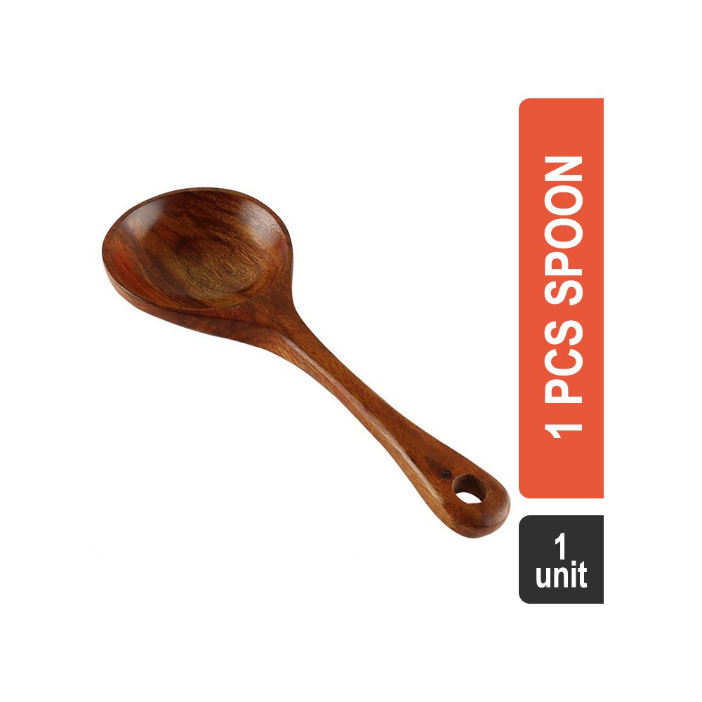 Walton 889 Slotted Round 10 inch Wood 1 Pcs Spoon (Brown)