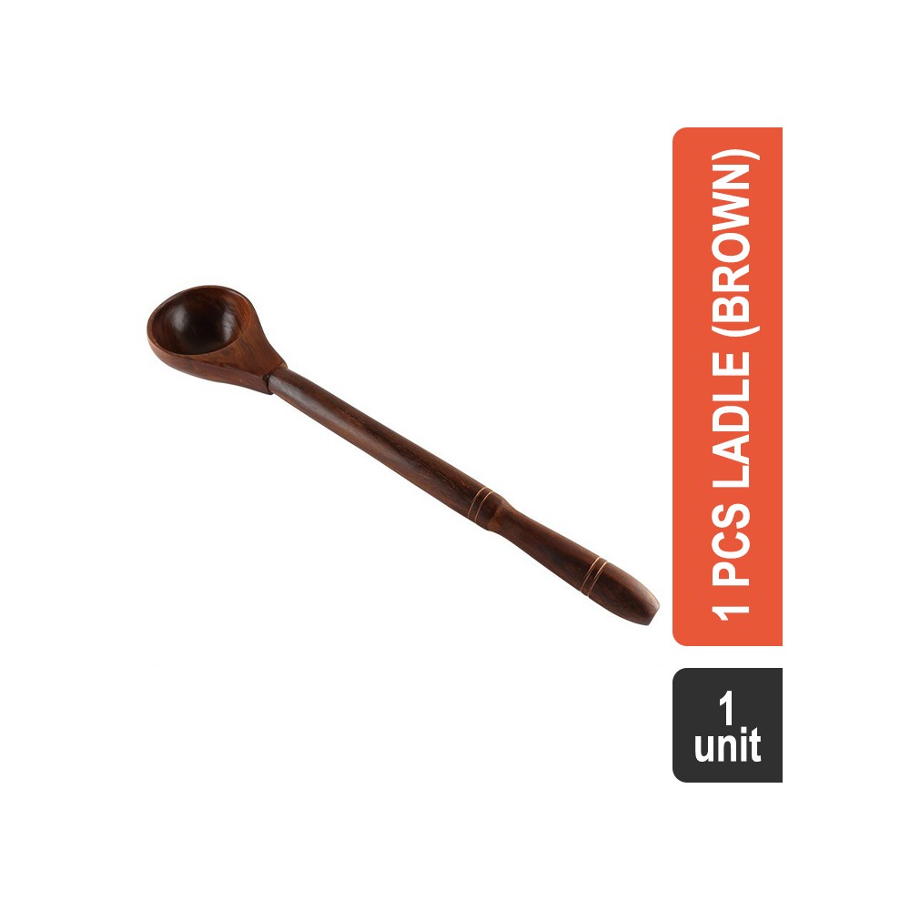 Walton 841 Premium 12 inch Wood 1 Pcs Ladle (Brown)