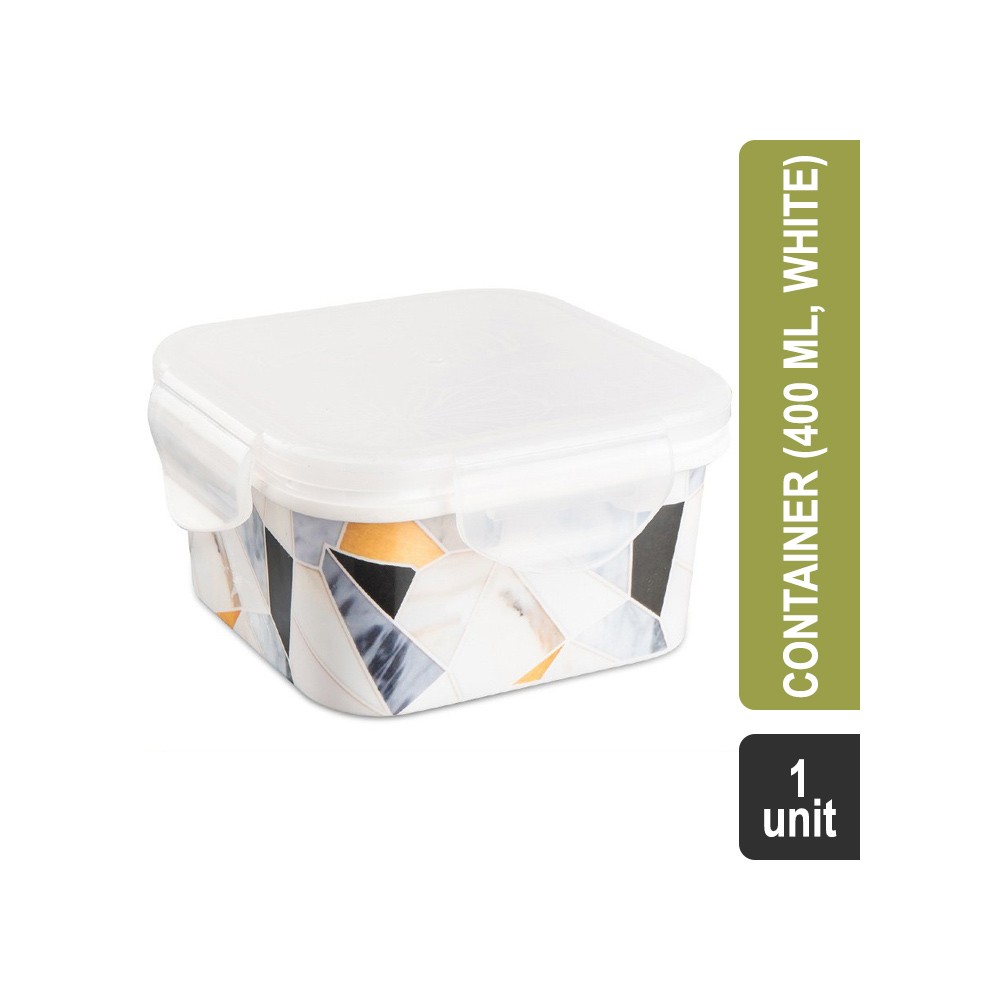 Lockwell Melamine Container (400 ml, White) (Small Square LWB-0009)