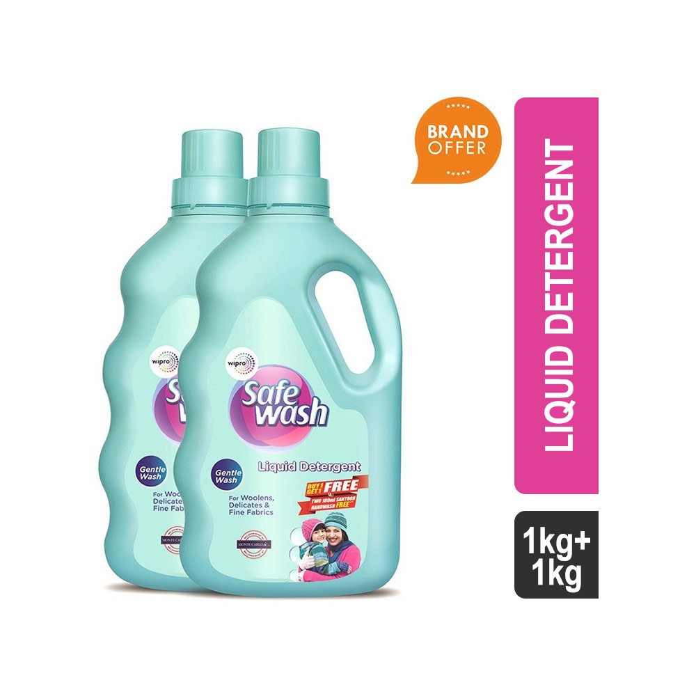 Safewash For Gentle Wash 1kg+1kg Free Liquid Detergent (Bottle)